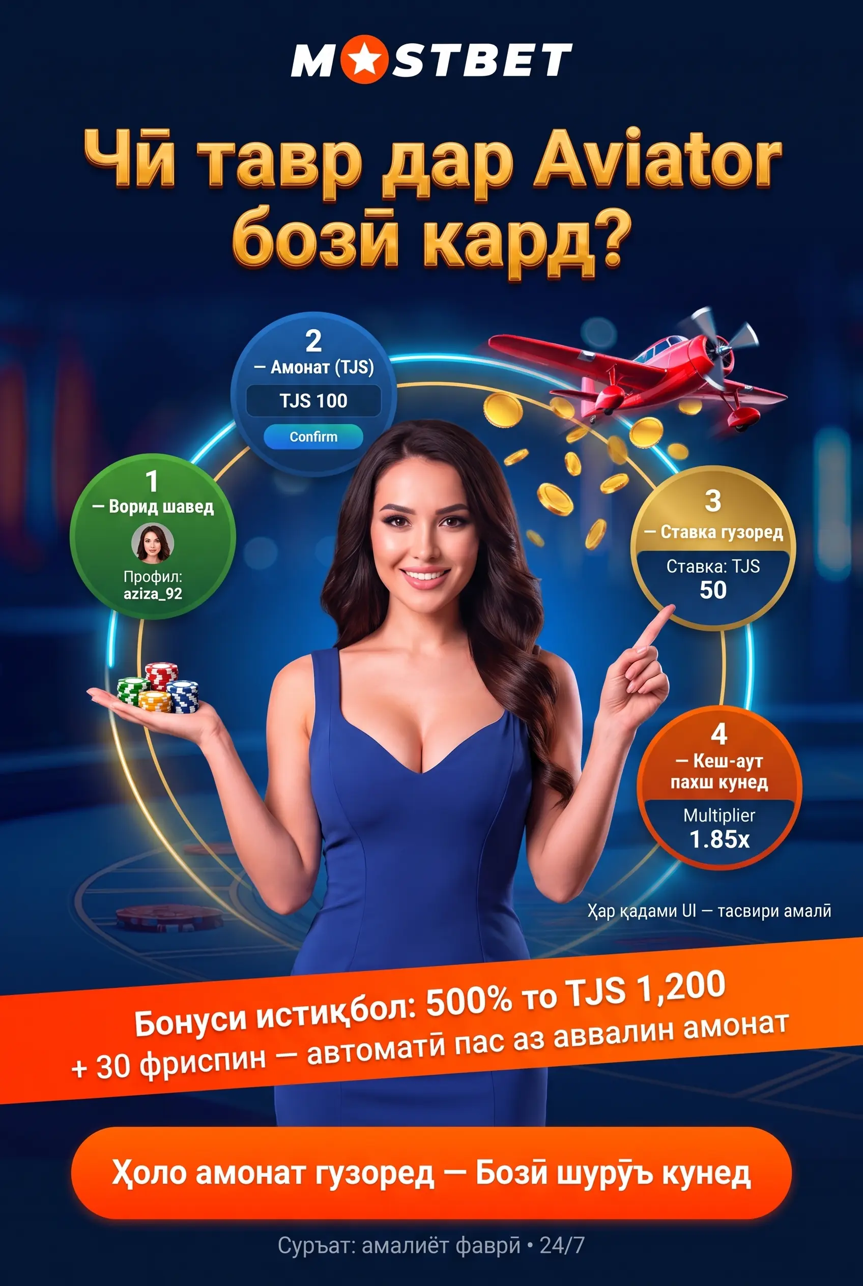 Чӣ тавр дар Aviator бозӣ кардан мумкин аст