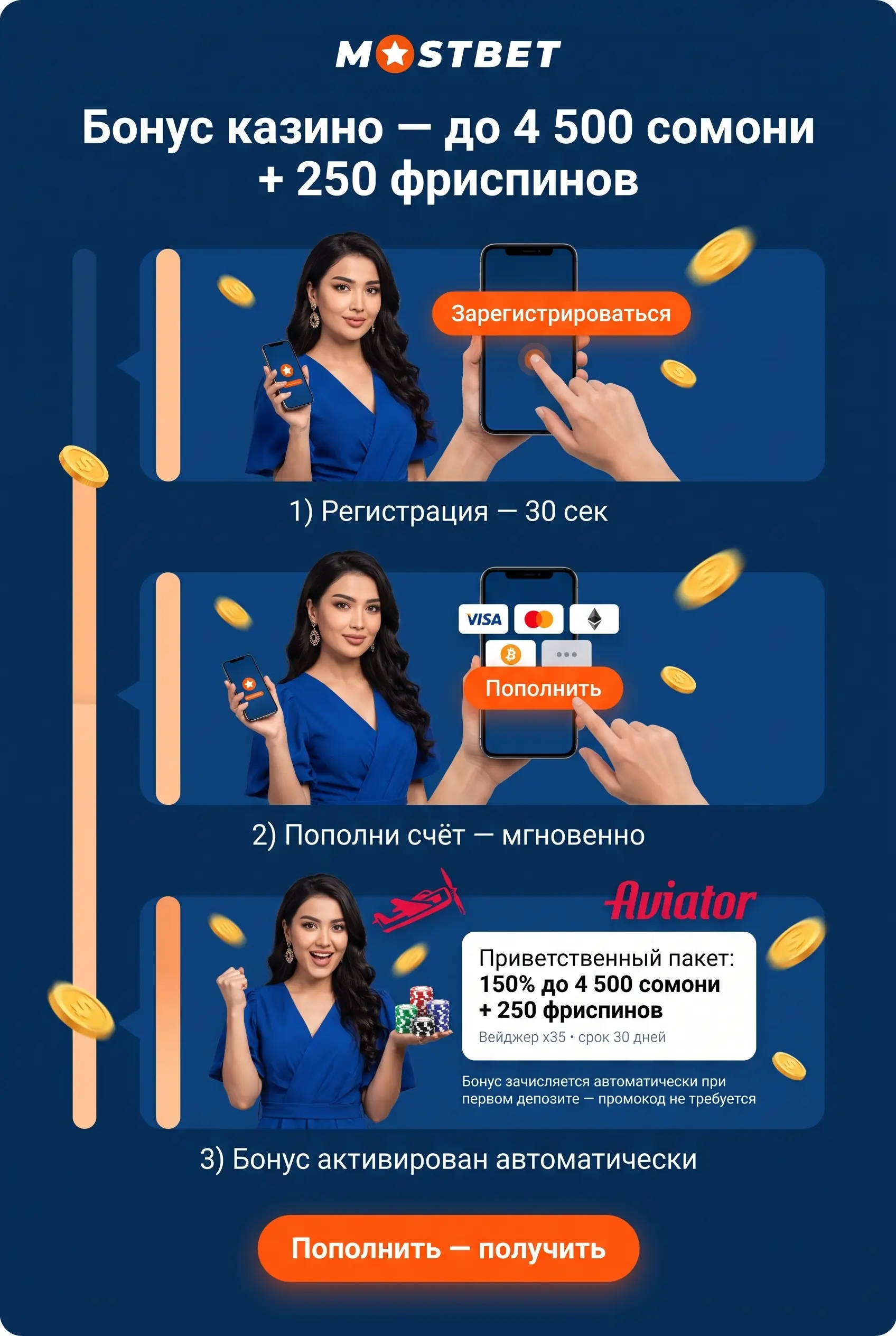 Бонус казино и 250 фриспинов