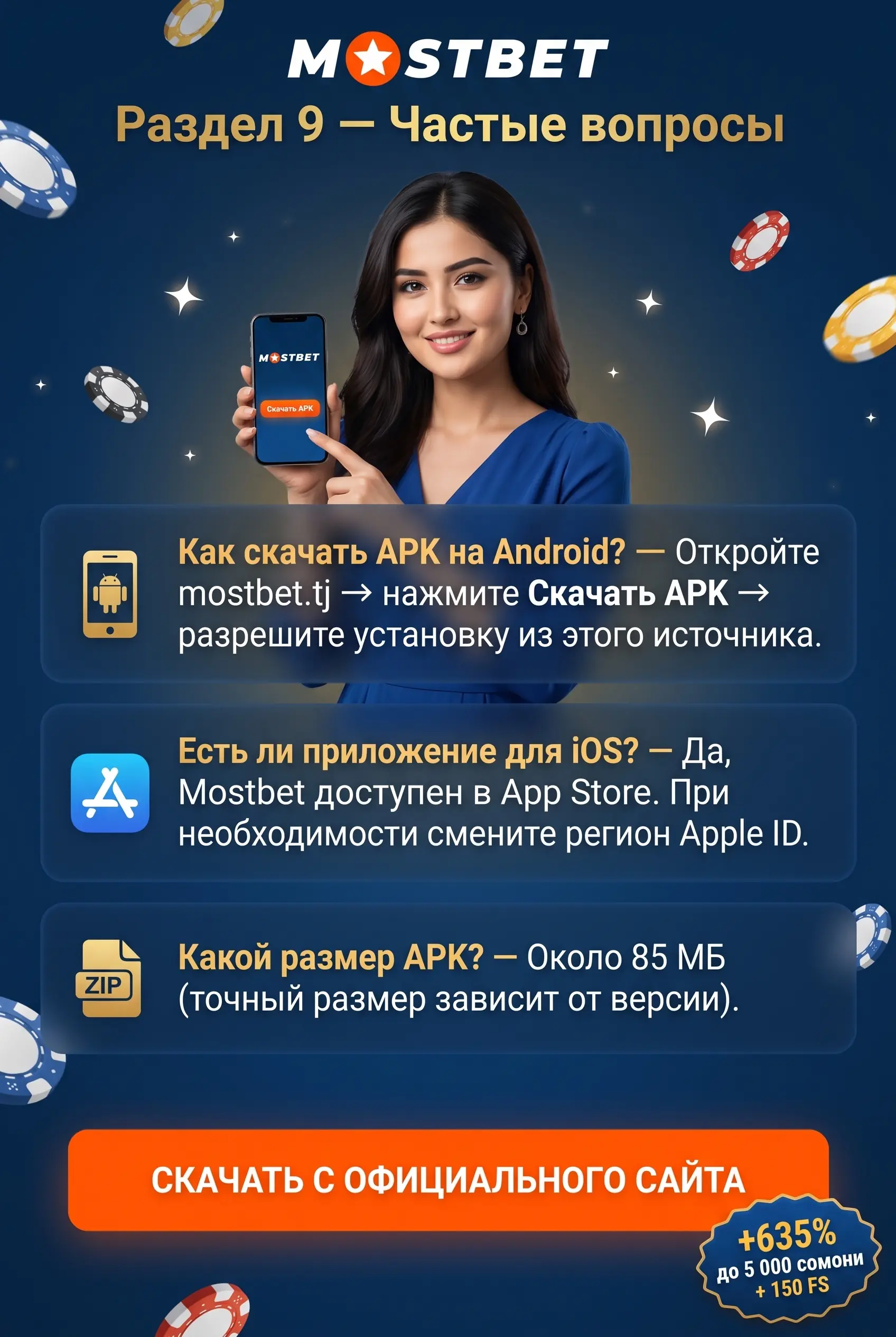 Частые вопросы о приложении Mostbet